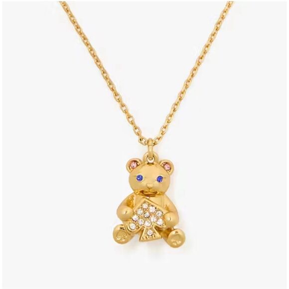 Kate Spade NWT necklace and earrings set - gold teddy bear - Picture 5 of 15